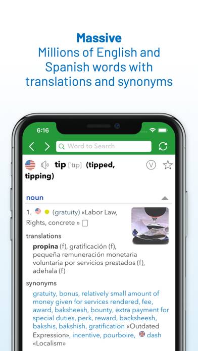 English Spanish Dictionary G. Captura de pantalla de la aplicación #3
