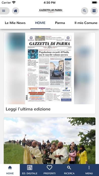 La Gazzetta di Parma immagine dello schermo