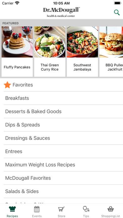 Dr. McDougall Mobile Cookbook Captura de pantalla de la aplicación #1