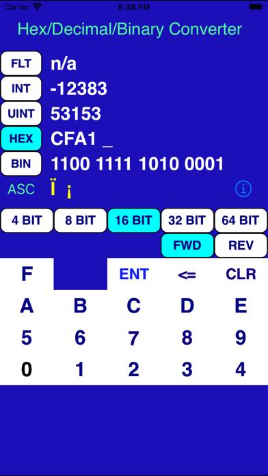 IConvert Hex Decimal Binary App-Screenshot #1