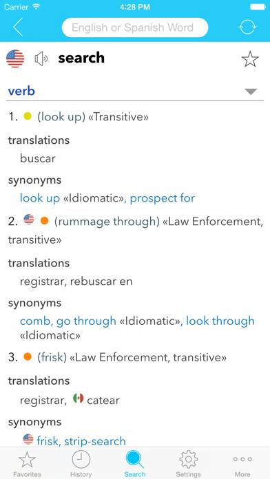 English Spanish Dictionary C. App screenshot #1