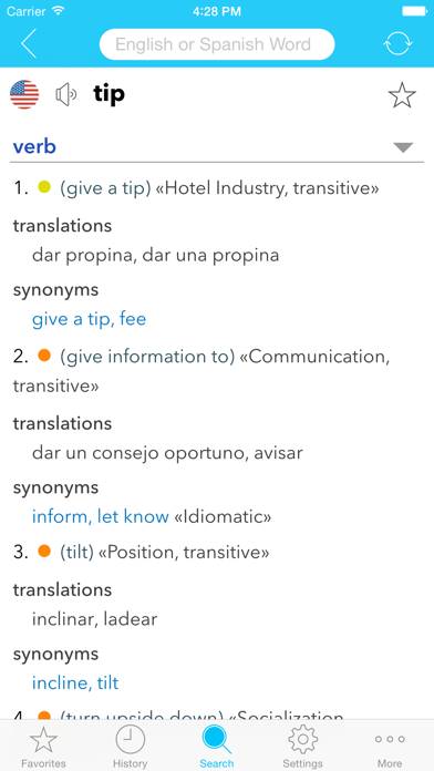 English Spanish Dictionary C. Captura de pantalla de la aplicación #4