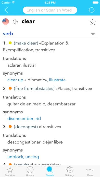 English Spanish Dictionary C. Captura de pantalla de la aplicación #5