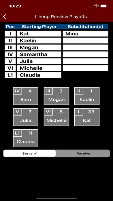 Volleyball Lineup Tracker App screenshot