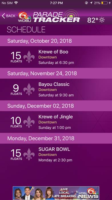 WDSU Parade Tracker App screenshot