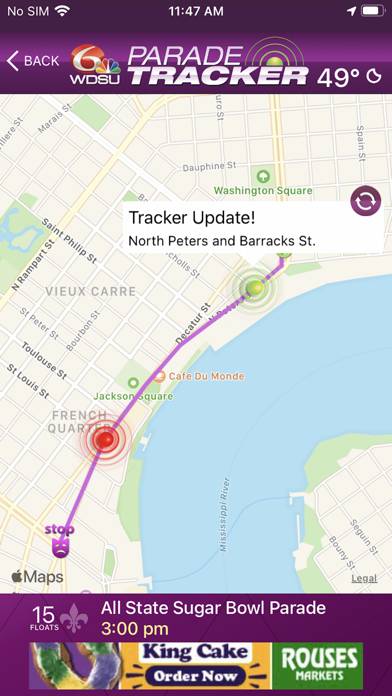 WDSU Parade Tracker App screenshot