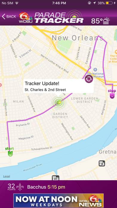 WDSU Parade Tracker App screenshot