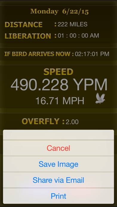 Pigeon Racing Speed Calculator Schermata dell'app