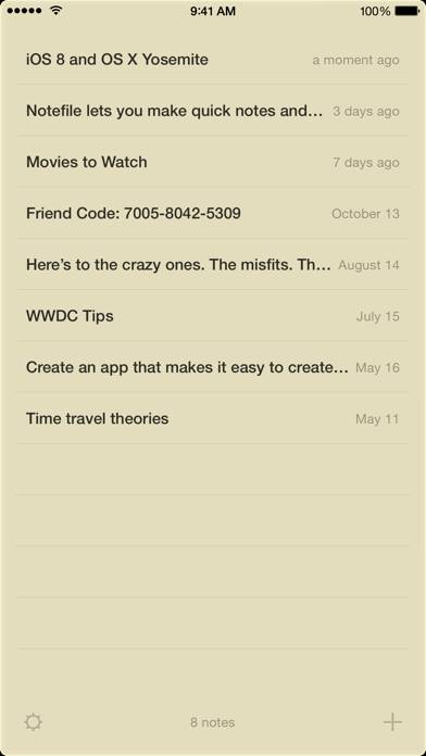 Notefile Schermata dell'app #1