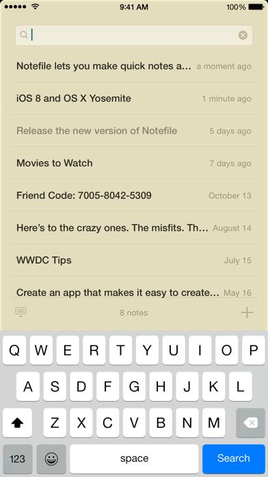Notefile Schermata dell'app #5