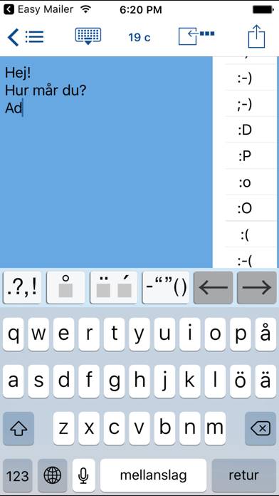 Easy Mailer Swedish Keyboard skärmdump