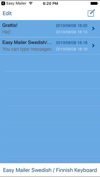 Easy Mailer Swedish Keyboard App skärmdump