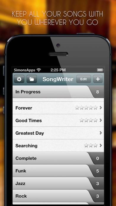 Song-Writer: Write Note Lyrics Capture d'écran de l'application #1