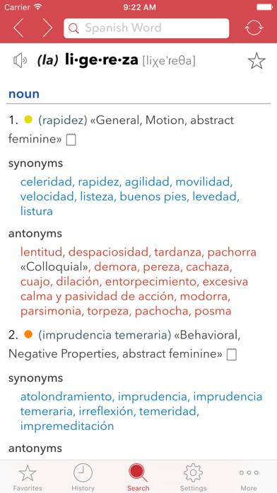 Spanish Thesaurus App screenshot #1