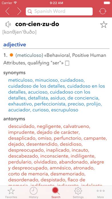 Spanish Thesaurus App screenshot #2