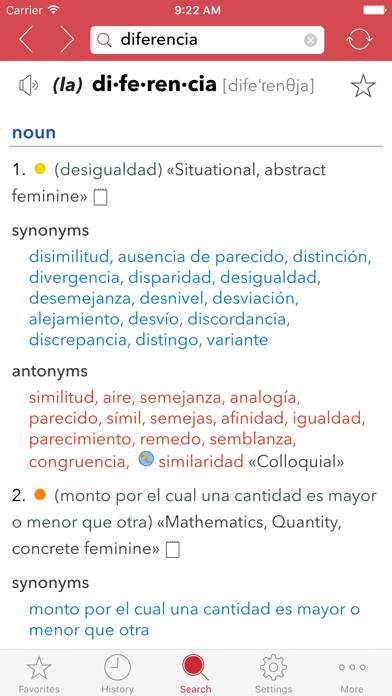 Spanish Thesaurus Captura de pantalla de la aplicación #3