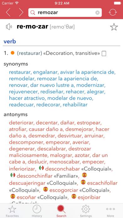 Spanish Thesaurus Captura de pantalla de la aplicación #4
