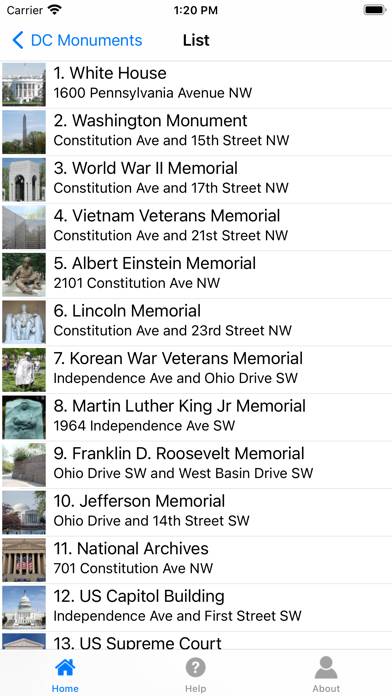 DC Monuments App screenshot