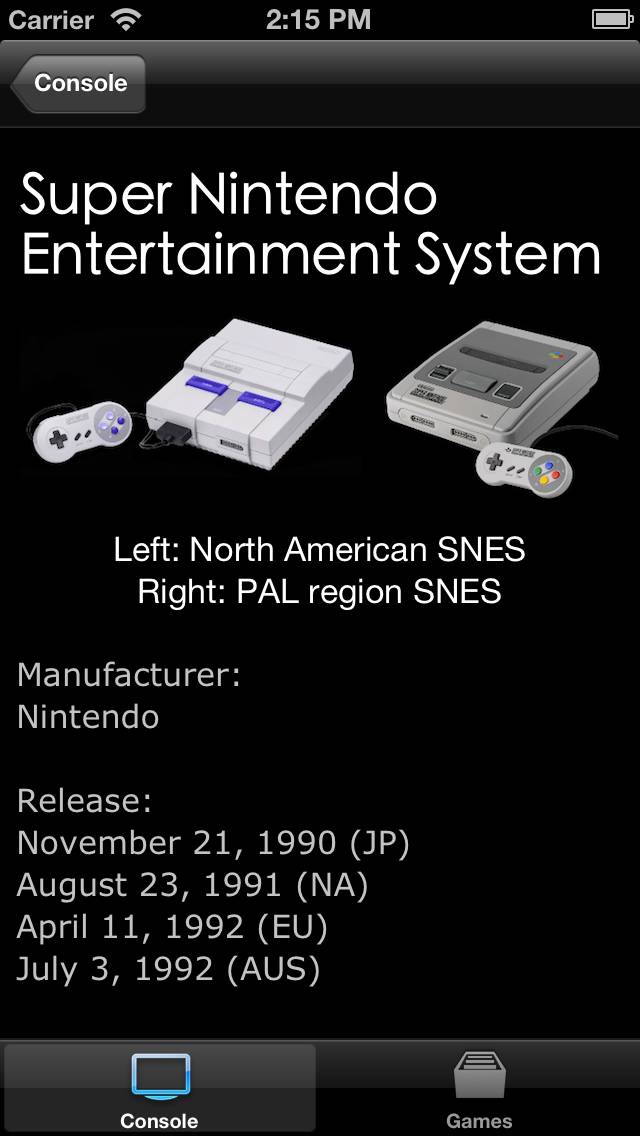 SNES Console & Games Wiki App screenshot #1