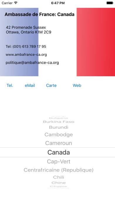 French Embassies Capture d'écran de l'application #1