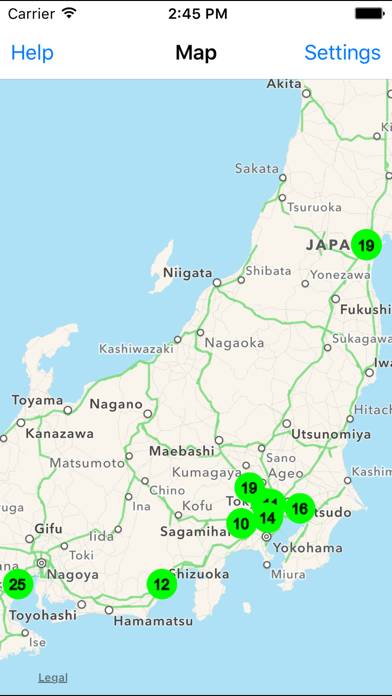 Radiation Map Tracker displays worldwide radiation Скриншот приложения #5