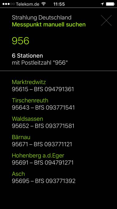 Strahlung App-Screenshot