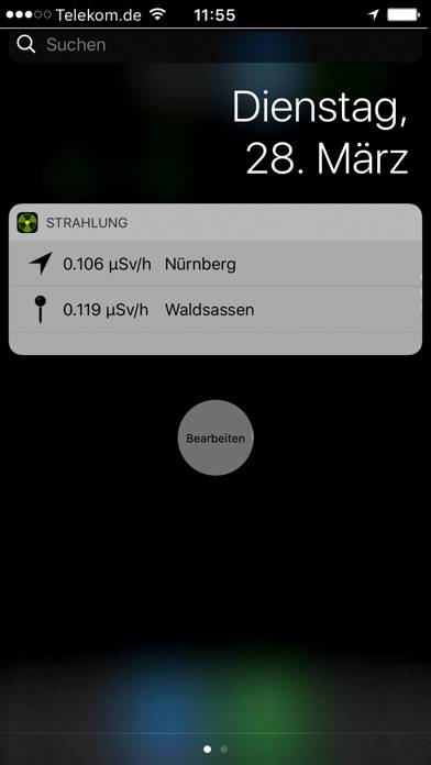 Strahlung App-Screenshot