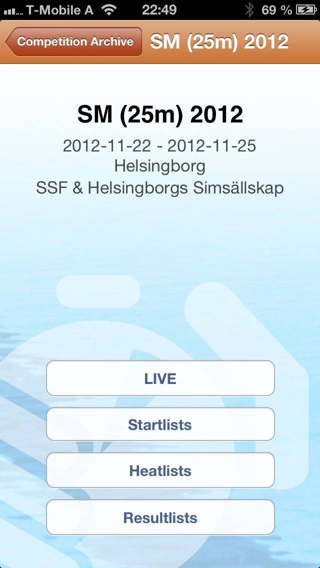 LiveTiming App skärmdump #5