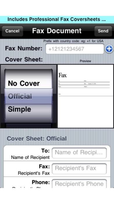 Faxing for iPhone App screenshot