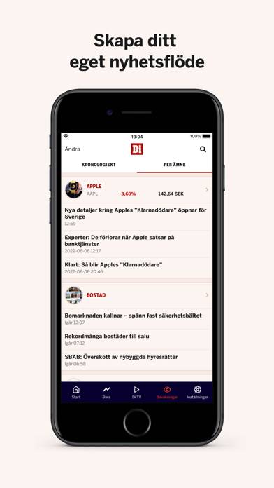 Dagens industri App skärmdump