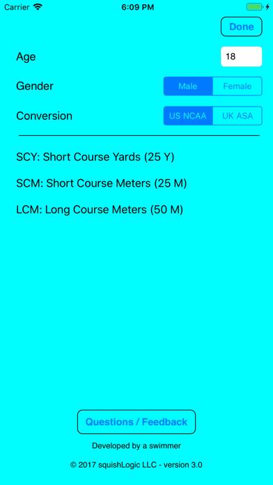 Swim Converter App screenshot