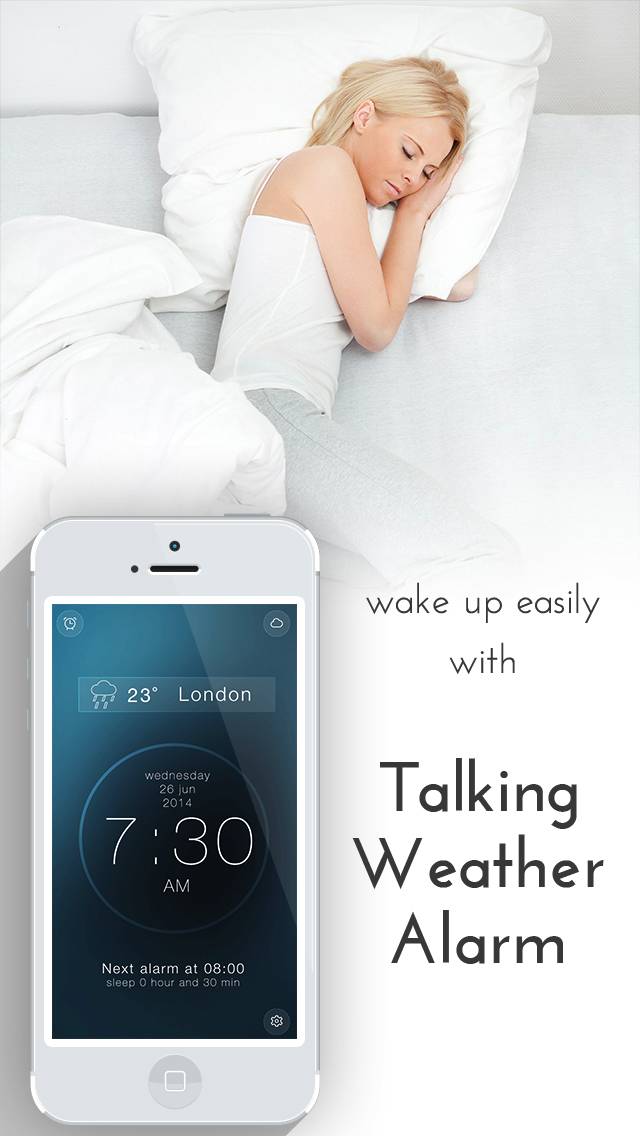 Talking Weather alarm clock App screenshot #1