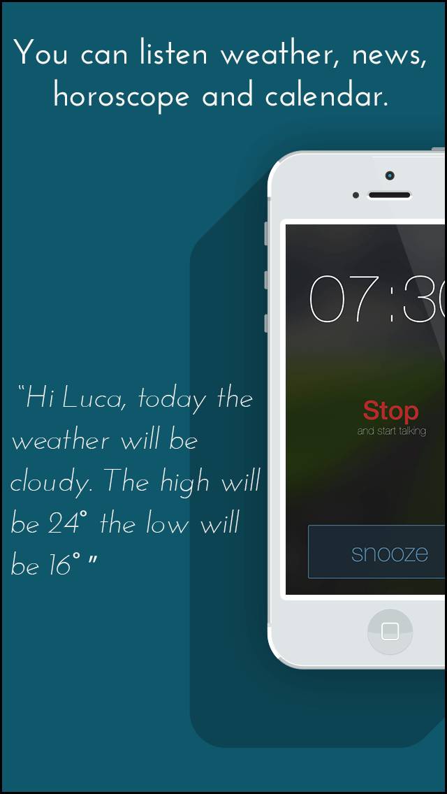 Talking Weather alarm clock App screenshot #2