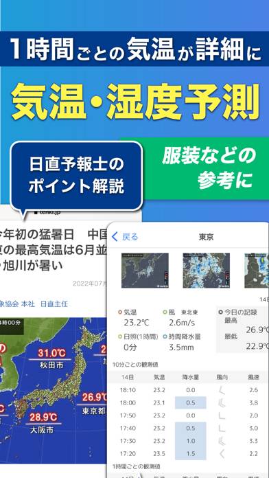 Tenki.jp 日本気象協会の天気予報アプリ・雨雲レーダー Schermata dell'app