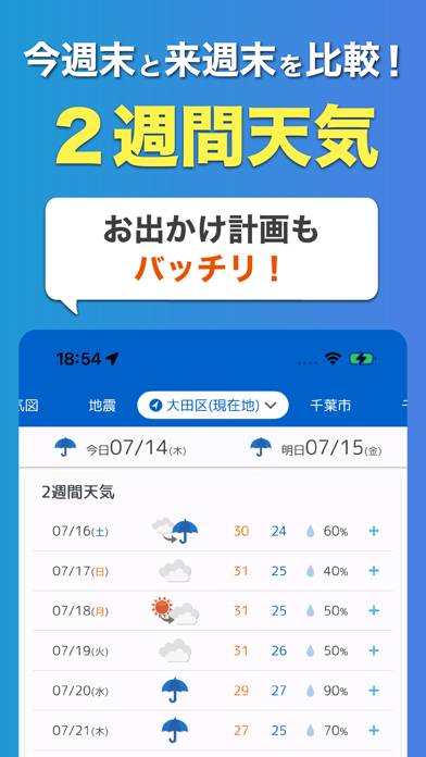 Tenki.jp 日本気象協会の天気予報アプリ・雨雲レーダー Schermata dell'app