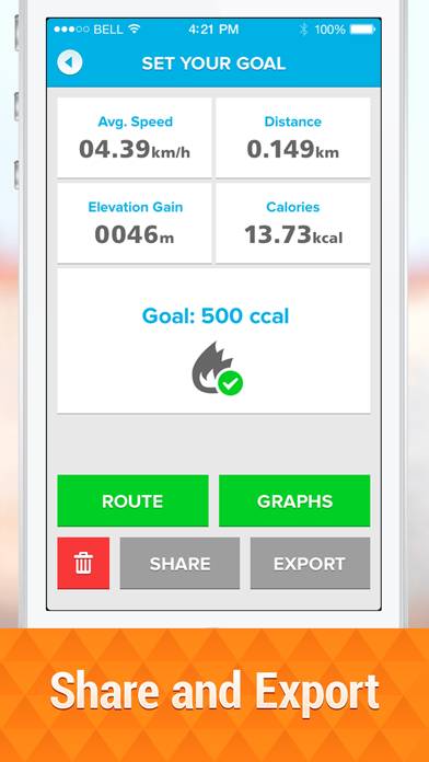 Bicycle ride tracker PRO App screenshot