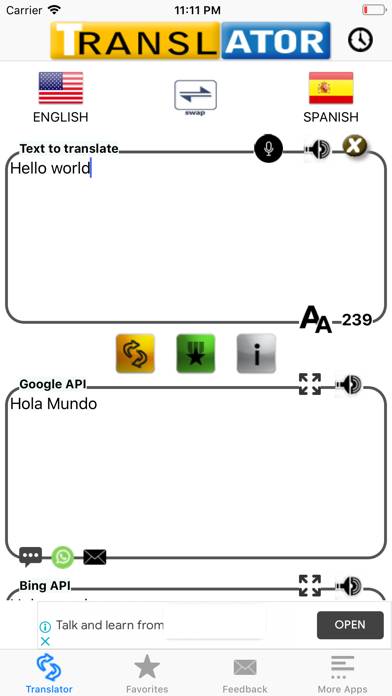 Spanish Translator Pro App screenshot