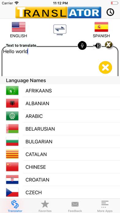 Spanish Translator Pro App screenshot