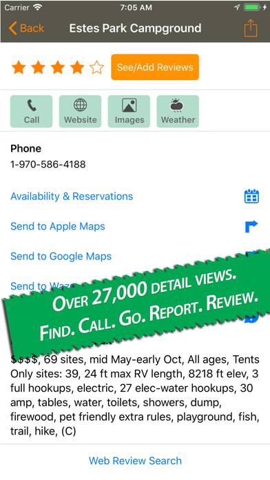 Camp and Tent App-Screenshot