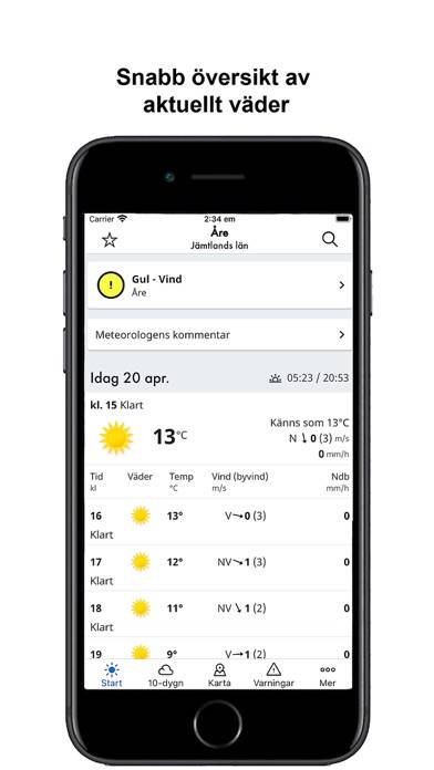 SMHI Väder App screenshot #1