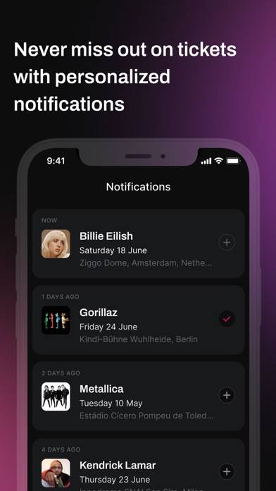 Songkick Concerts Schermata dell'app #1