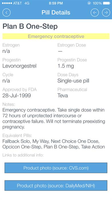 Oral Contraceptives App screenshot