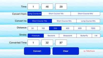 Swimming Time Conversion Tool App screenshot #2
