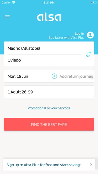 Alsa: Buy coach tickets App screenshot