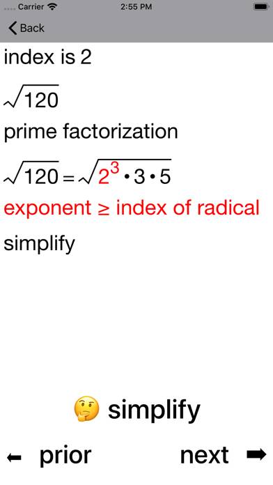 20/20 Radical Simplification App screenshot