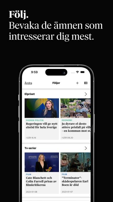 Dagens Nyheter. App skärmdump #4