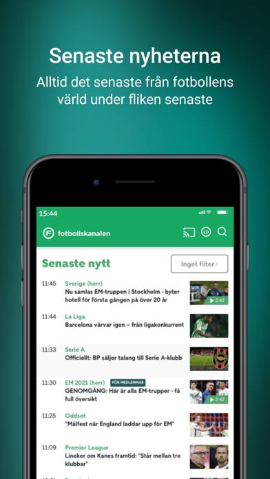 Fotbollskanalen App skärmdump #4