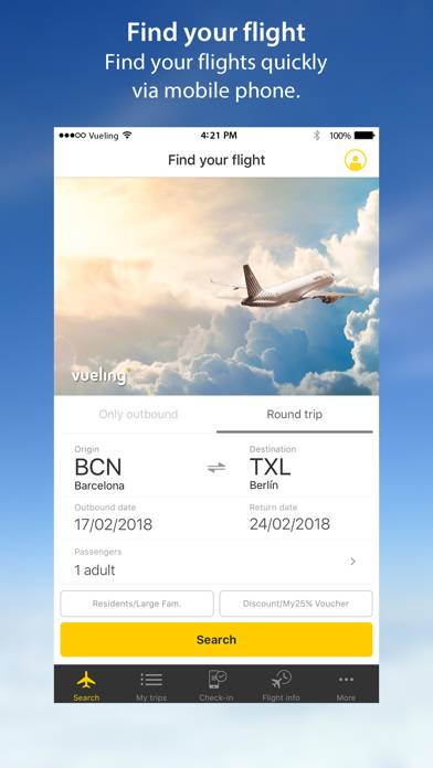 Vueling Airlines-Cheap Flights Schermata dell'app #1