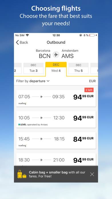 Vueling Airlines-Cheap Flights Schermata dell'app #2