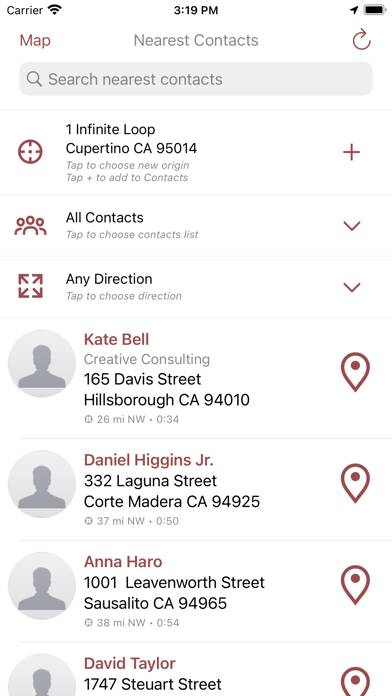 Nearest Contacts App screenshot #1